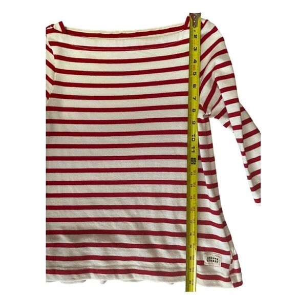Kate Spade Broome Street Red & White Striped Ruffle Top Size XS - Picture 8 of 9